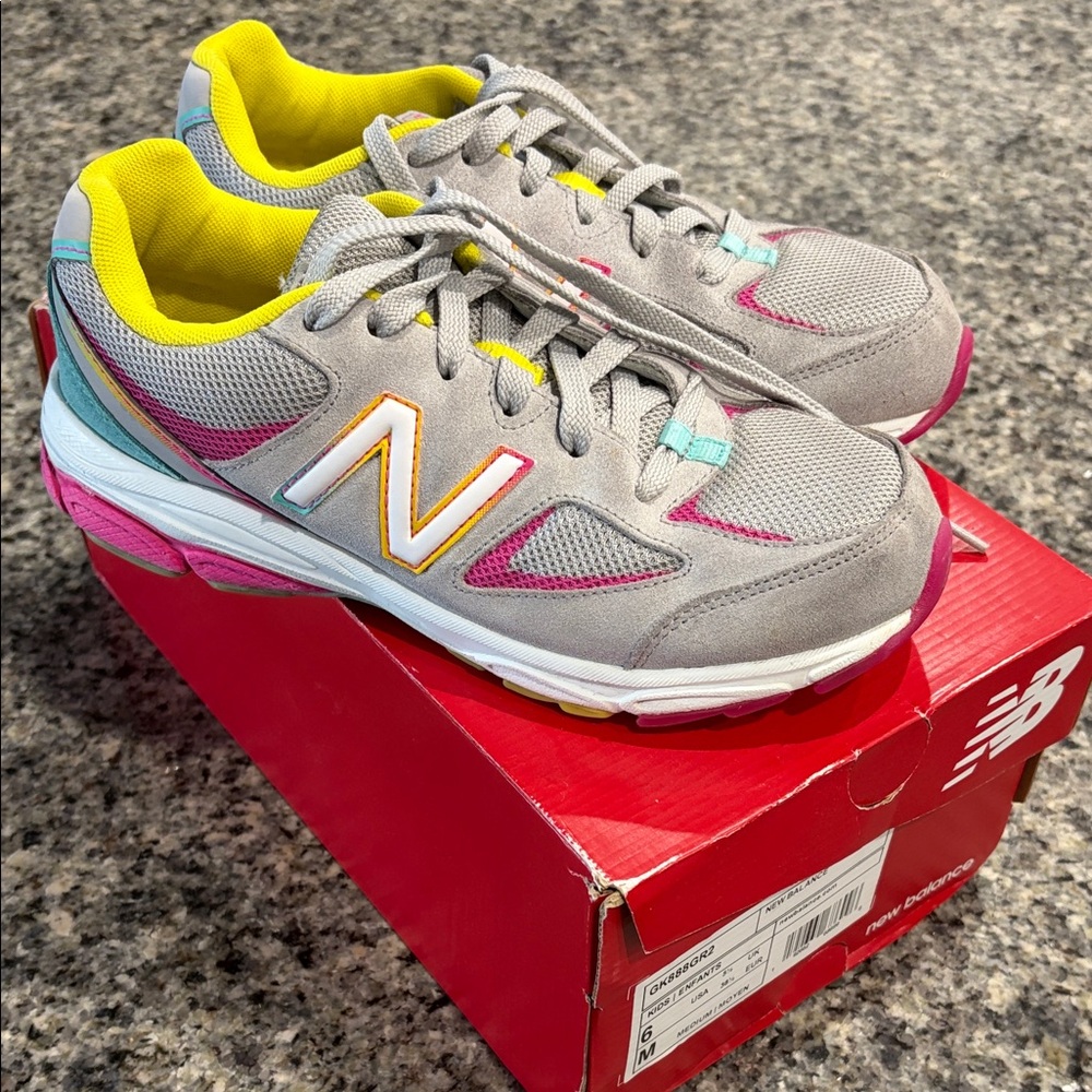 New Balance Kids Sneakers - Gray, Yellow, Pink, Blue